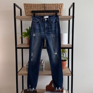 BKE Parker High Rise Distressed Ankle Skinny Jeans, 25 x 29